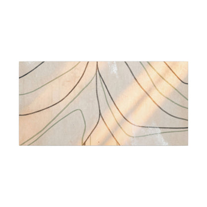Shoji Screen Minimal Line Canvas Art | Warm Japandi Art
