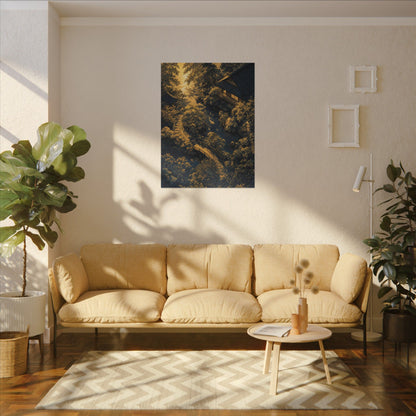 Contemplative Moonlit Garden Canvas Art - Ukiyo E Inspired Zen