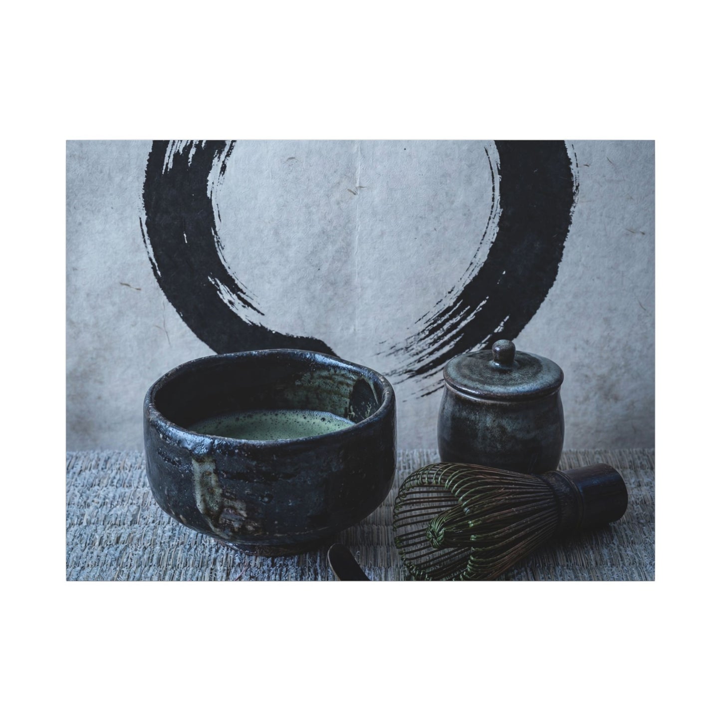 Tea Ceremony Canvas Art | Winter Zen Enso Art