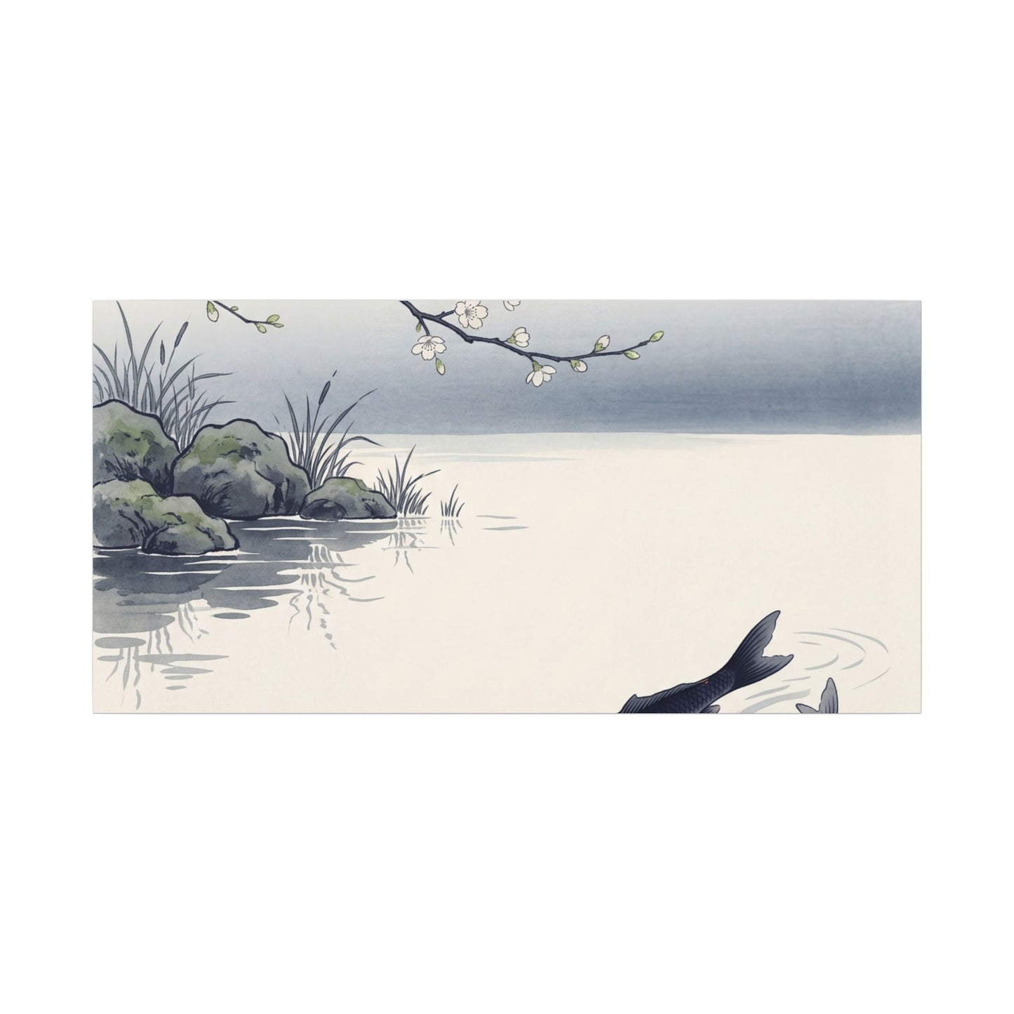 Ma Koi Pond Canvas Art - Zen Ukiyo E Inspired