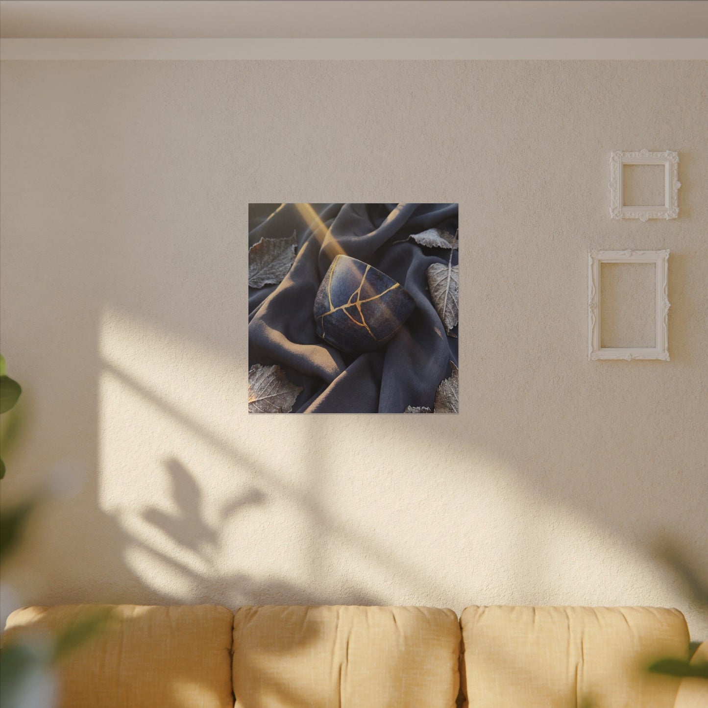 Winter Silk Drape Gold Repair Canvas Art | Artful Decor