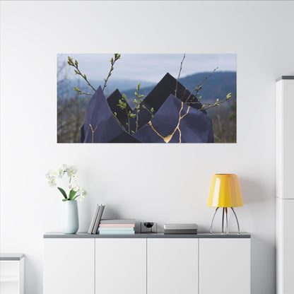 Paper Fold Canvas Art | Spring Kintsugi Gold Repair Art