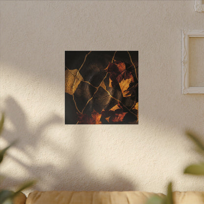 Resilient Shadow Play Canvas Art - Crackle Gold Kintsugi