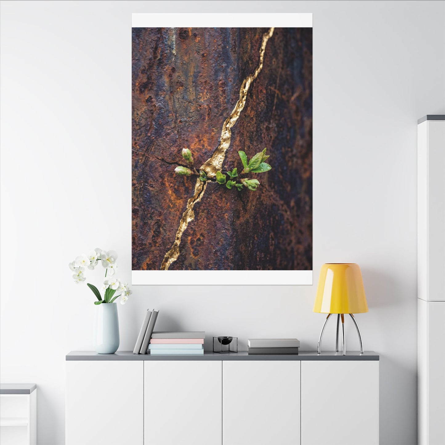 Overcast Rust Patina Canvas Art - Kintsugi Datsuzoku