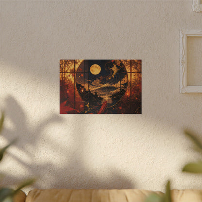 Beautiful Shoji Screen Canvas Art - Gold Vein Kintsugi