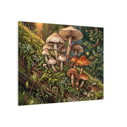 Spring Wild Mushrooms Herbarium Canvas Art | Rustic Decor