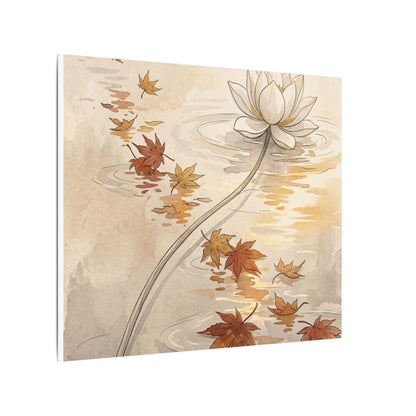Lotus Flower Canvas Art | Autumn Japandi Minimal Line Art