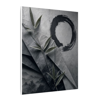 Winter Paper Fold Enso Canvas Art | Serene Decor