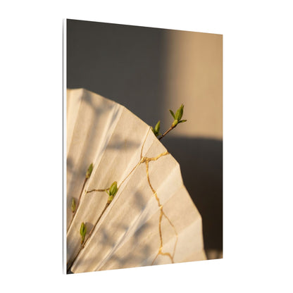 Paper Fold Gold Vein Canvas Art | Healing Kintsugi Art