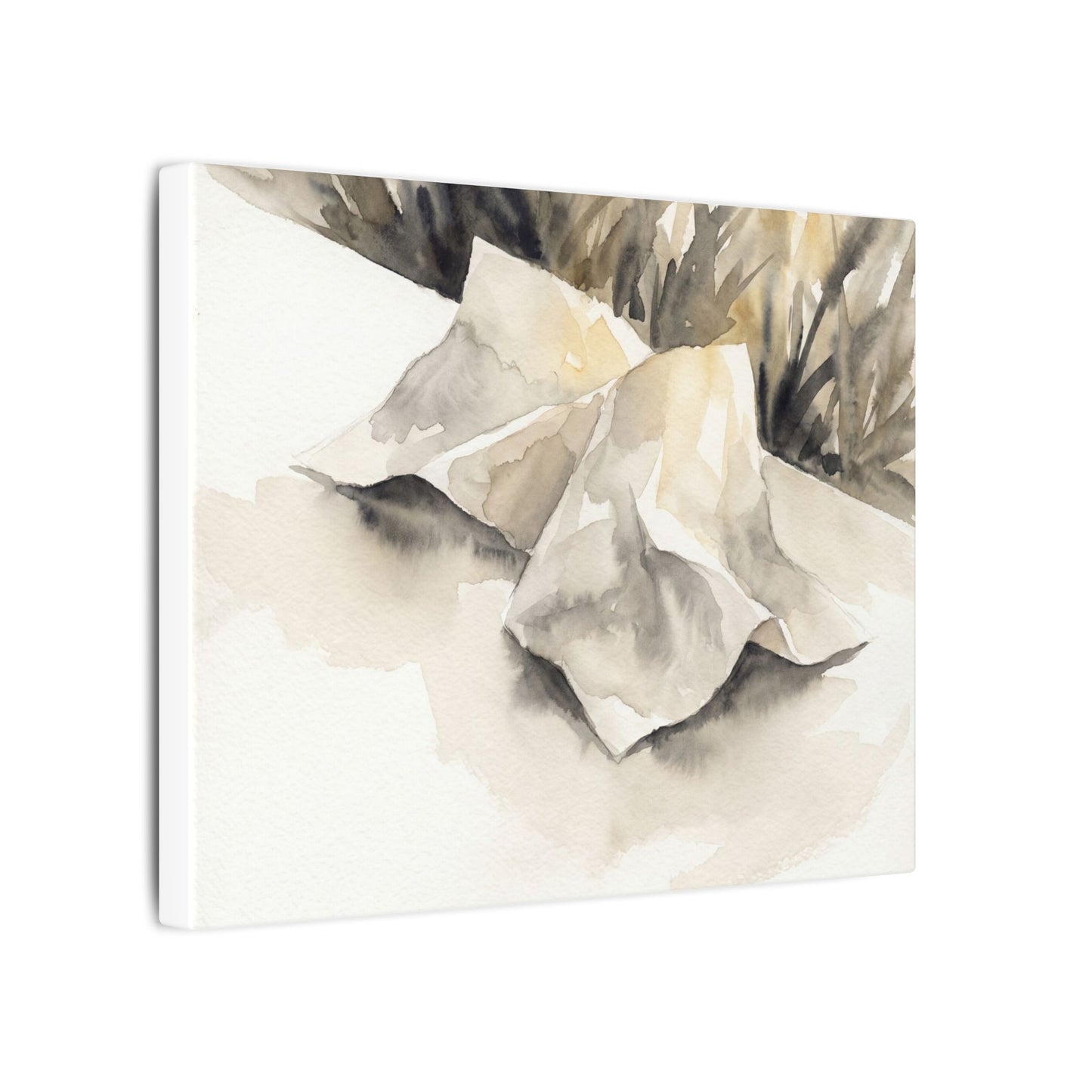 Paper Fold Watercolor Canvas Art | Warm Japandi Art