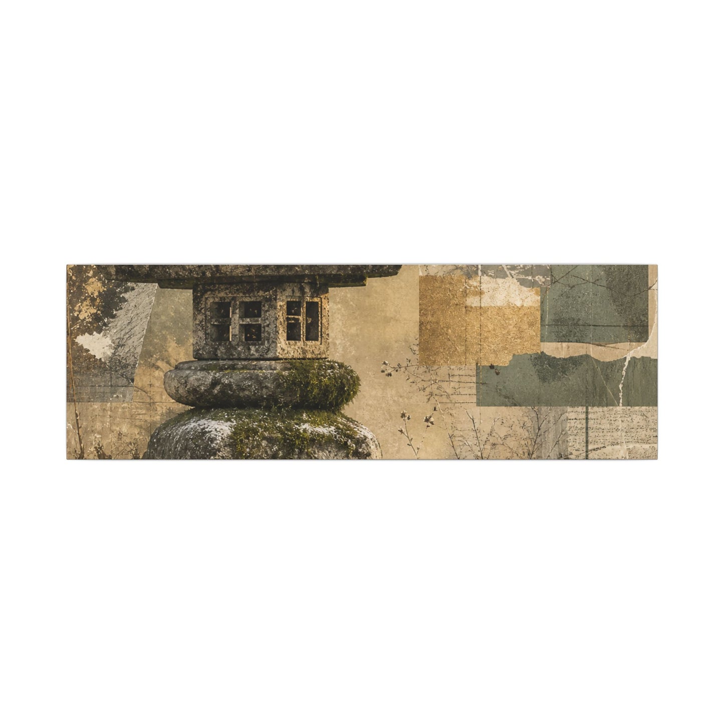 Elegant Stone Lantern Canvas Art - Texture Japandi