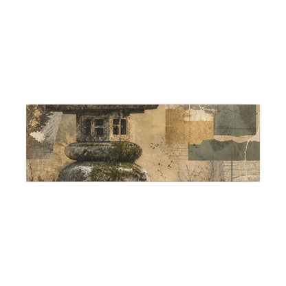 Elegant Stone Lantern Canvas Art - Texture Japandi