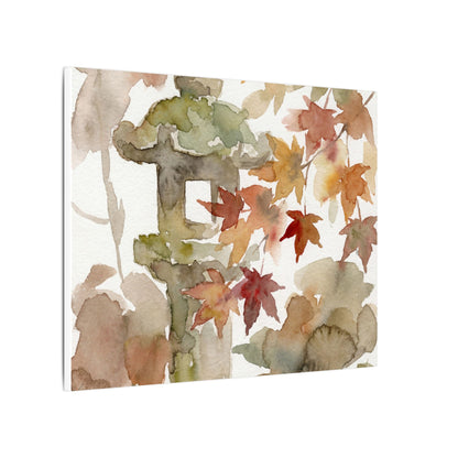 Stone Lantern Watercolor Canvas Art | Earthy Japandi Art