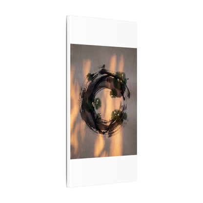 Ink Brushstroke Spring Canvas Art | Dark Japandi Bold Design