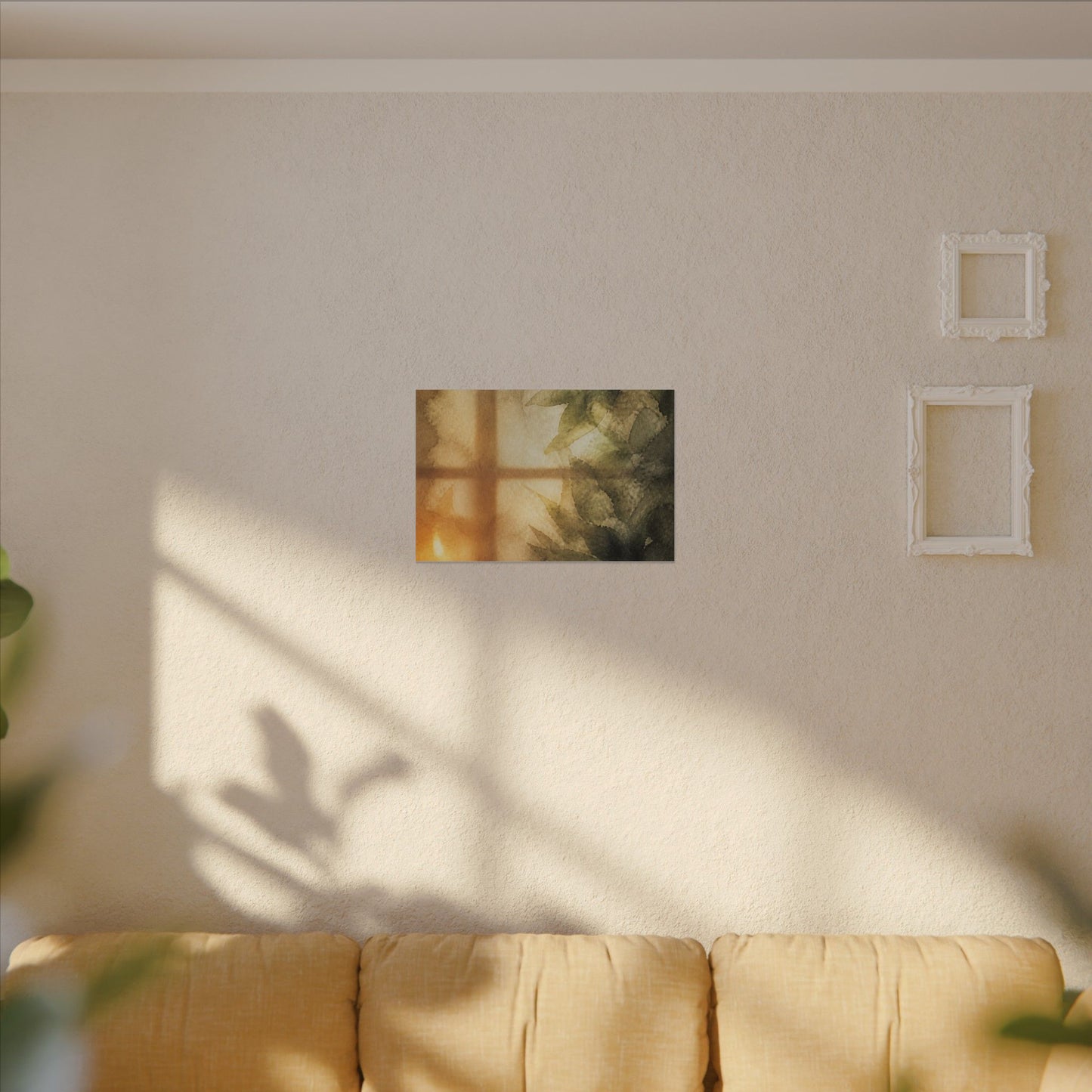 Cozy Shoji Screen Canvas Art - Watercolor Japandi