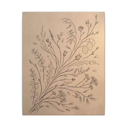 Dried Flowers Canvas Art | Spring Japandi Minimal Line Art