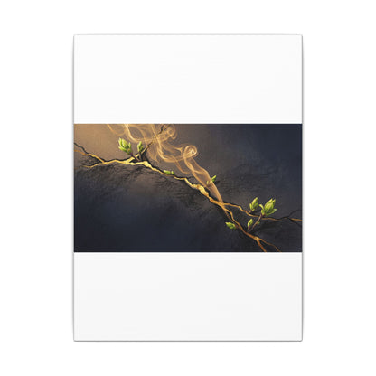 Spring Incense Smoke Gold Vein Canvas Art | Healing Decor