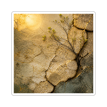 Cracked Earth Sticker | Spring Japandi Texture Art
