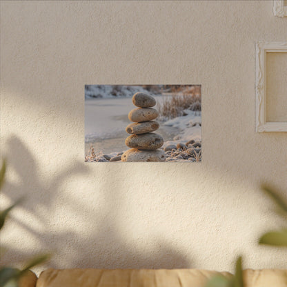 Ma River Stones Canvas Art - Japandi Japanese Pattern