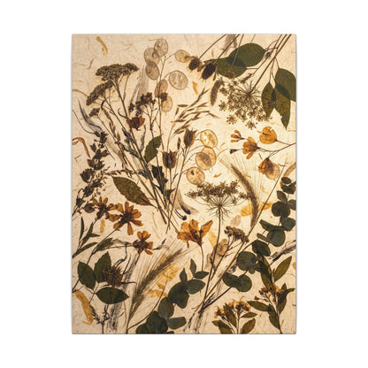 Dried Flowers Summer Canvas Art | Japandi Neutral Design