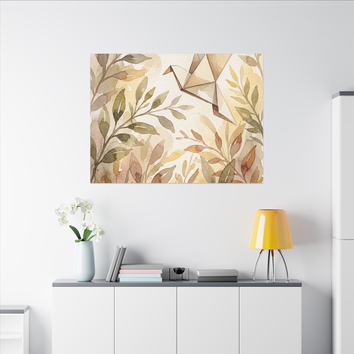 Fukinsei Paper Fold Canvas Art - Japandi Watercolor