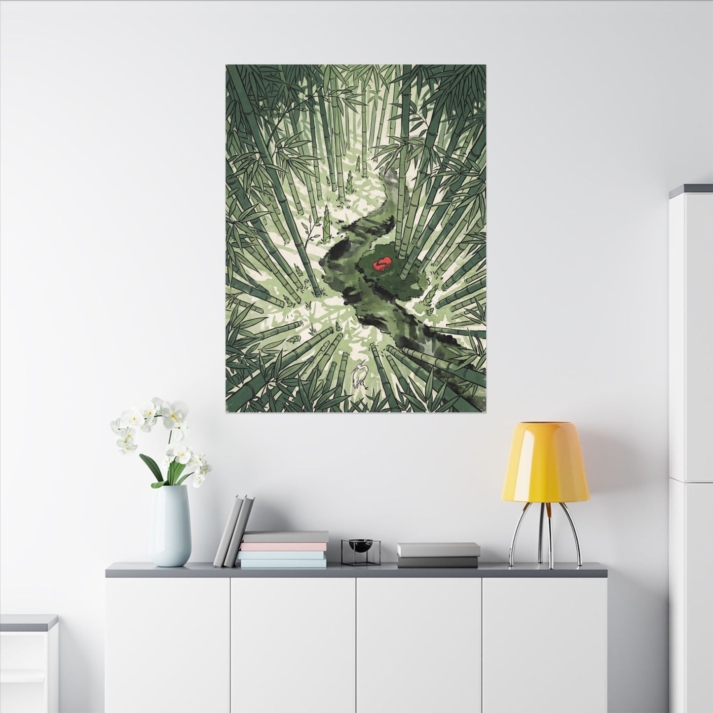 Peaceful Bamboo Grove Canvas Art - Ukiyo E Inspired Zen