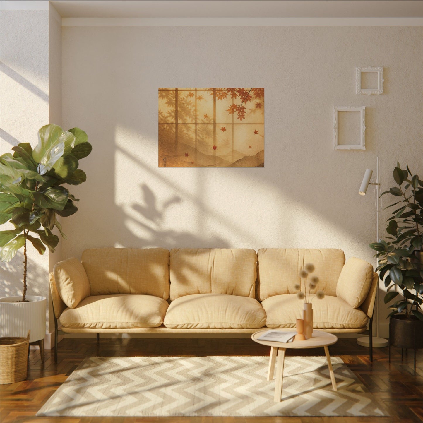 Shoji Screen Texture Canvas Art | Earthy Japandi Art