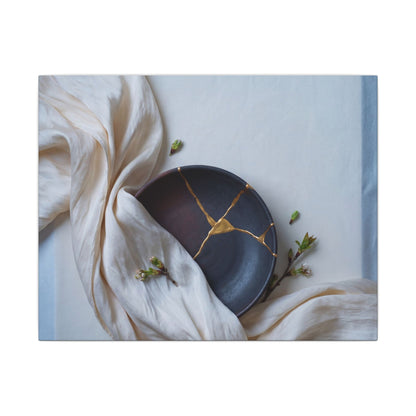 Ma Silk Drape Canvas Art - Kintsugi Gold Repair