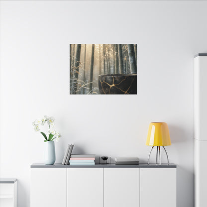 Fukinsei Bamboo Grove Canvas Art - Kintsugi Gold Repair