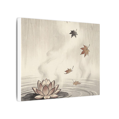 Lotus Flower Canvas Art | Autumn Zen Ukiyo E Inspired Art
