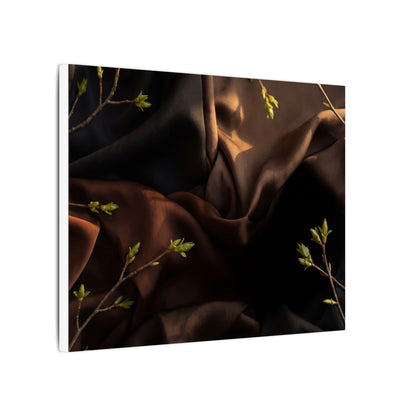 Dark Japandi Silk Drape in Golden Hour | Moody Minimal Canvas Art