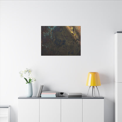 Golden Hour Rust Patina Canvas Art - Dark Japandi Ma
