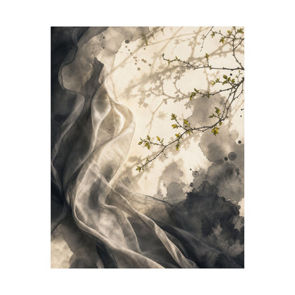 Silk Drape Spring Wall Art Print | Japandi Earthy Design
