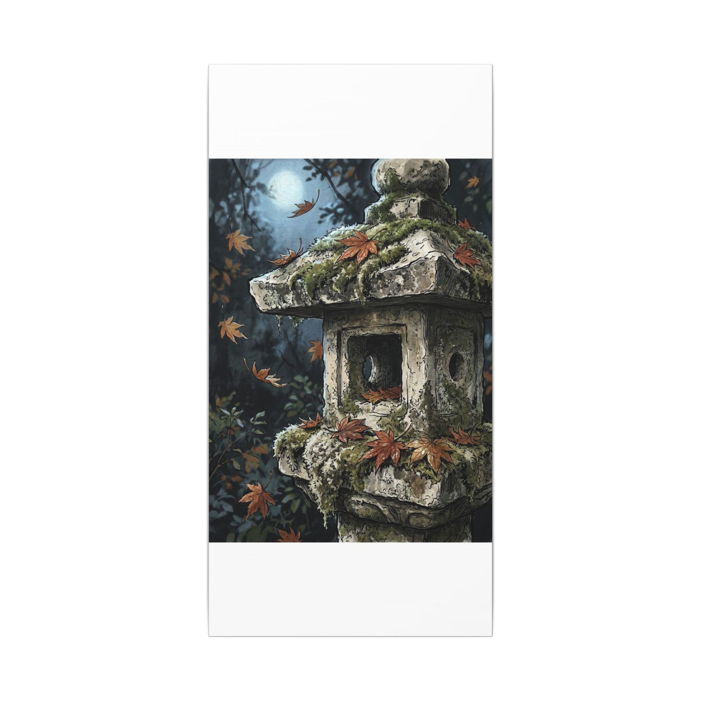 Shibui Stone Lantern Canvas Art - Japandi Minimal Line
