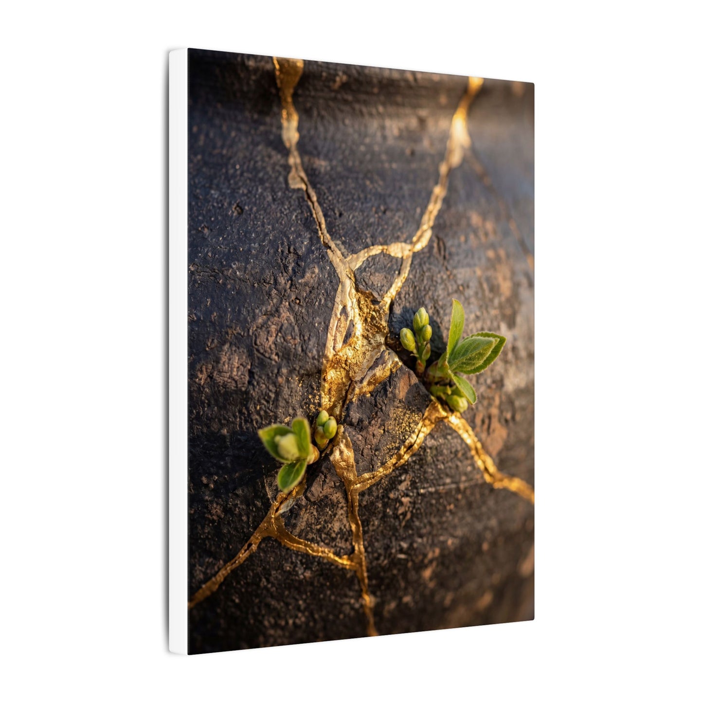 Rust Patina Gold Repair Canvas Art | Resilient Kintsugi Art
