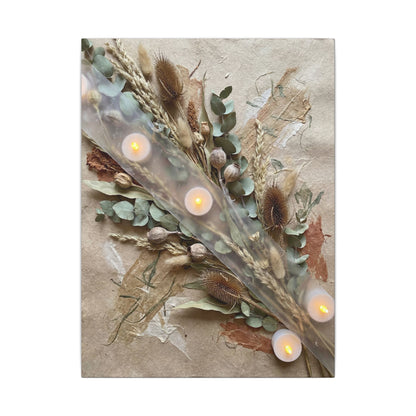 Candlelight Dried Flowers Canvas Art - Japandi Kanso