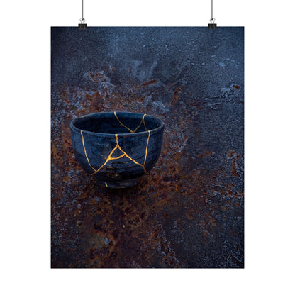Philosophical Rust Patina Wall Art Print - Gold Repair Kintsugi
