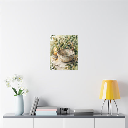 Ceramic Bowl Summer Canvas Art | Japandi Elegant Design