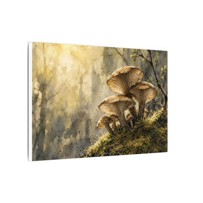 Wild Mushrooms Canvas Art | Spring Japandi Watercolor Art