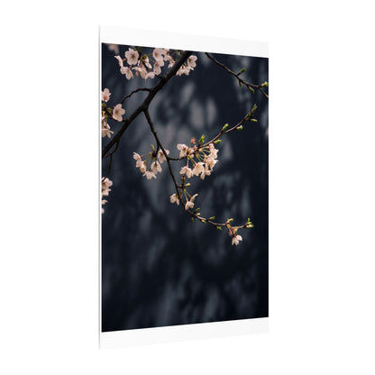Cherry Blossom Moody Minimal Canvas Art | Bold Dark Japandi Art