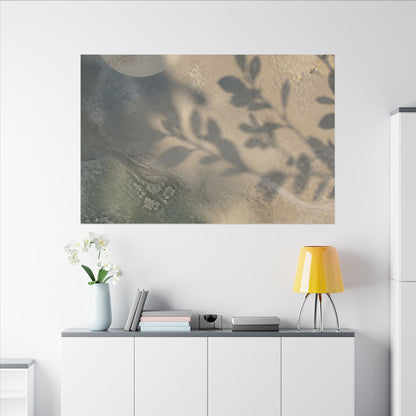 Japandi Shadow Play in Moonlight | Texture Canvas Art