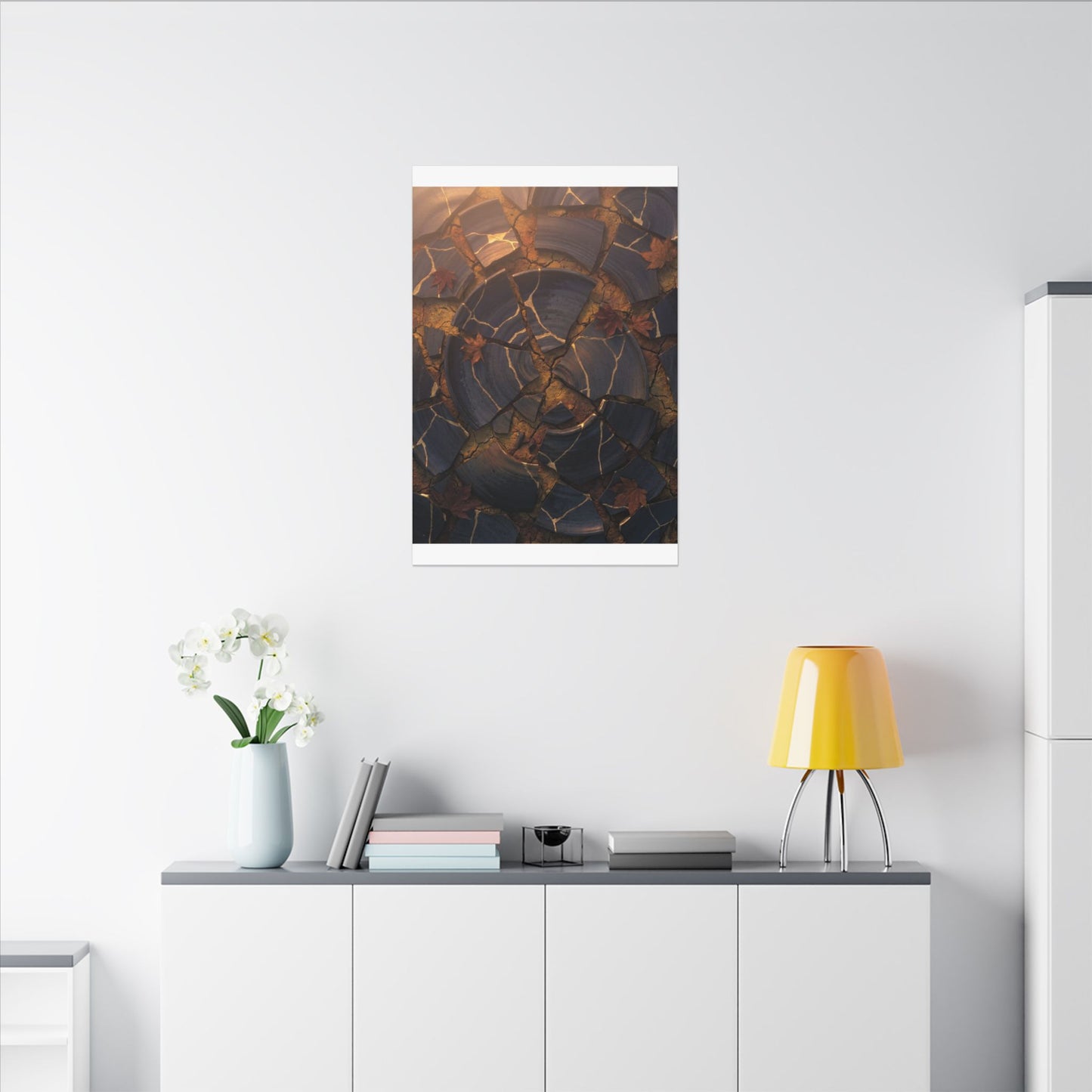 Autumn Cracked Earth Gold Repair Canvas Art | Philosophical Decor