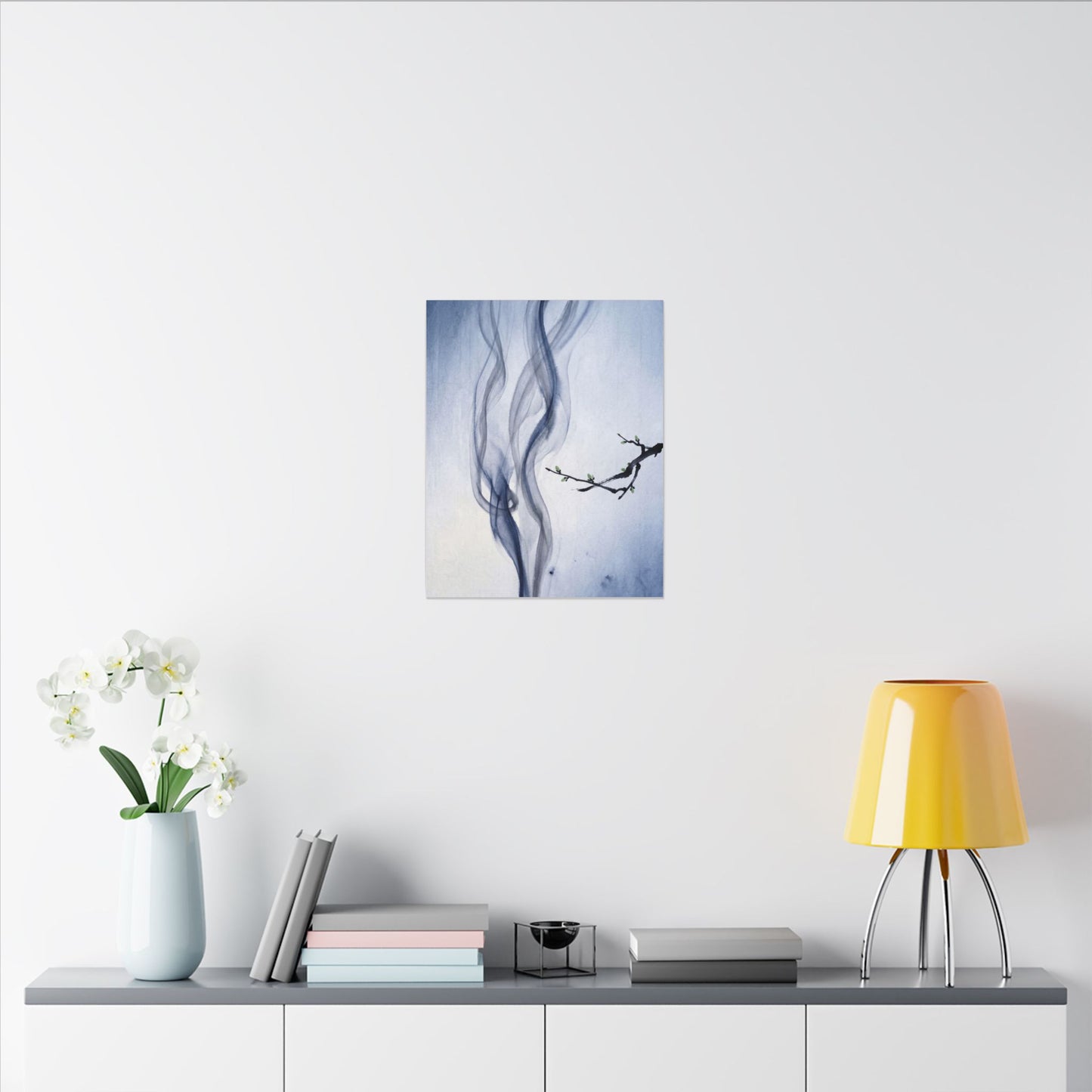 Incense Smoke Spring Canvas Art | Zen Tranquil Design