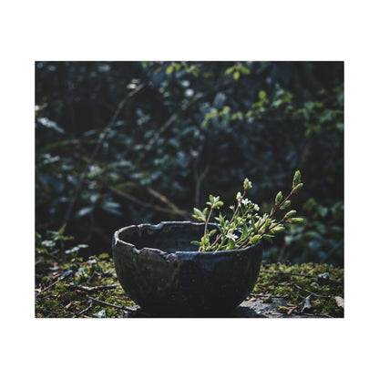 Dappled Ceramic Bowl Canvas Art - Dark Japandi Datsuzoku