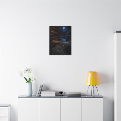 Summer Rock Garden Shadow Zen Canvas Art | Moody Decor