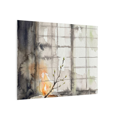 Shoji Screen Canvas Art | Spring Japandi Watercolor Art