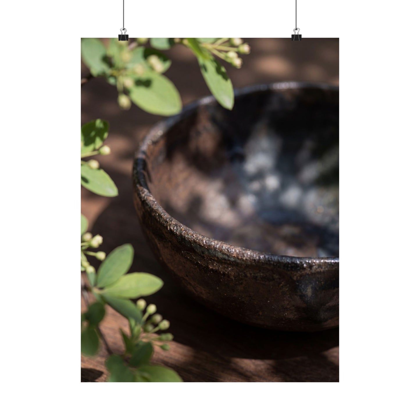 Ceramic Bowl Wall Art Print | Spring Dark Japandi Shadow Zen Art