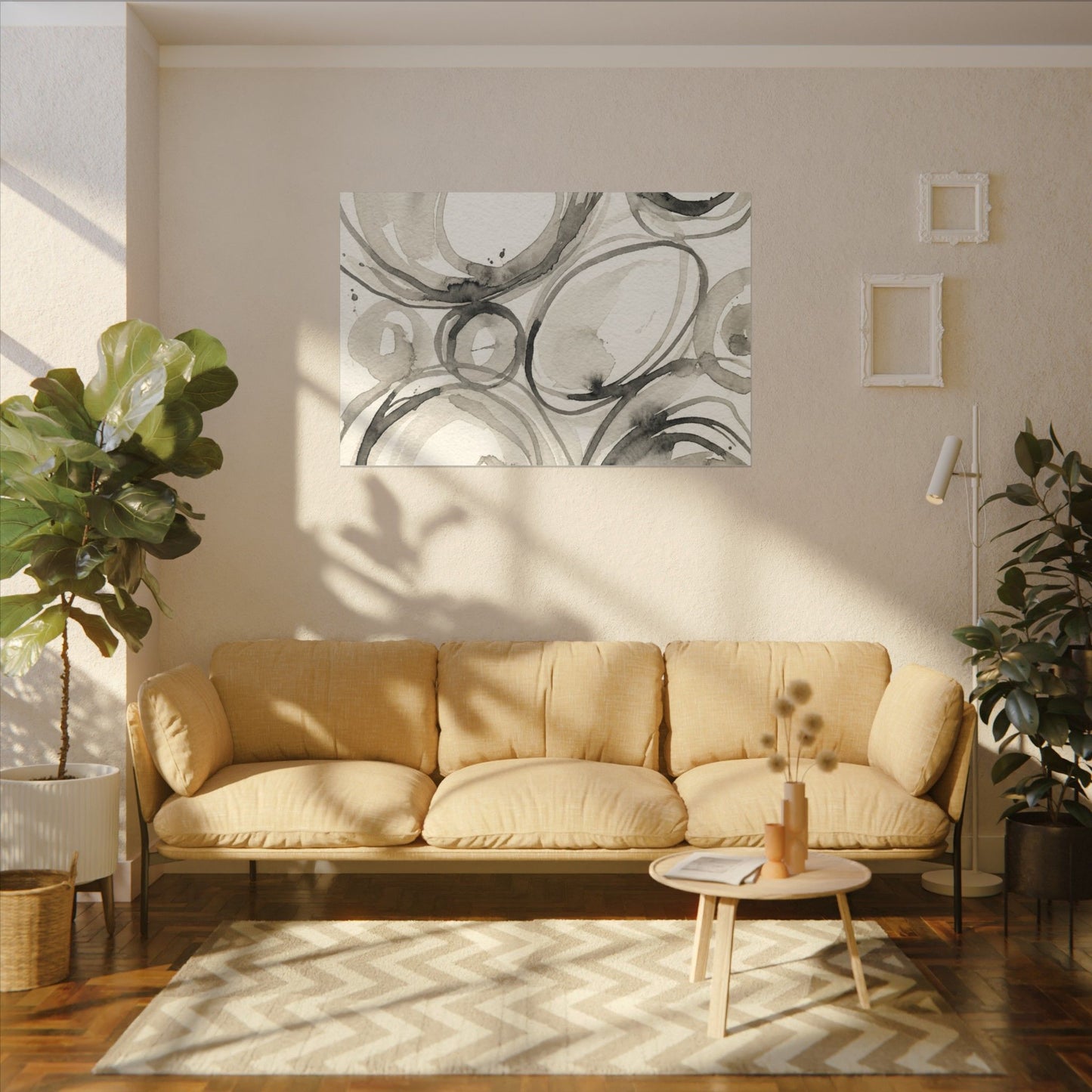 Handcrafted Feel Japandi Watercolor Canvas Art