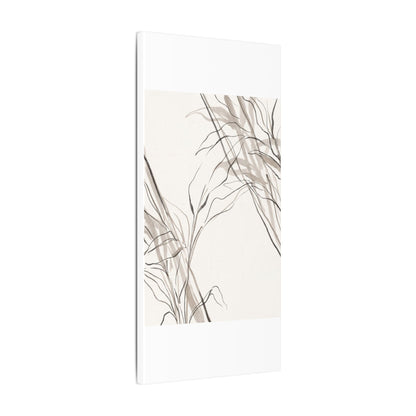 Neutral Shoji Screen Canvas Art - Minimal Line Japandi