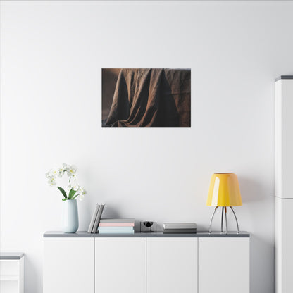 Silk Drape Canvas Art | Winter Dark Japandi Shadow Zen Art